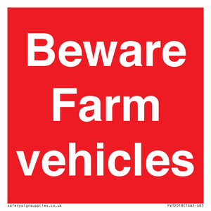 Beware Farm vehicles
